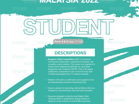 Kangaroo Mathematics Competition Malaysia 2022 (Student) For Sale