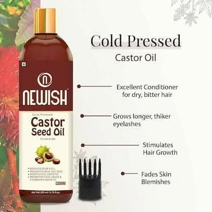 Newish Premium Castor Oil for Hair Growth, Skin and Eyebrow| Pure Cold Pressed 200ML (Pack Of 2) Discount