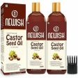 Newish Premium Castor Oil for Hair Growth, Skin and Eyebrow| Pure Cold Pressed 200ML (Pack Of 2) Discount