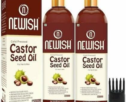 Newish Premium Castor Oil for Hair Growth, Skin and Eyebrow| Pure Cold Pressed 200ML (Pack Of 2) Discount